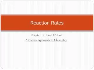 Reaction Rates
