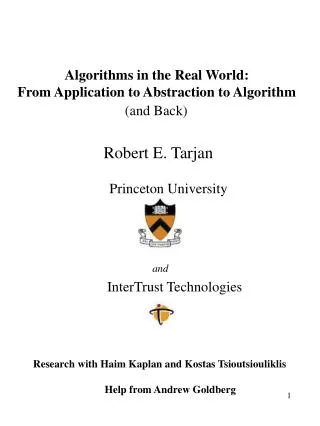 Algorithms in the Real World: From Application to Abstraction to Algorithm