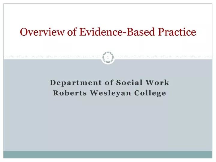 overview of evidence based practice
