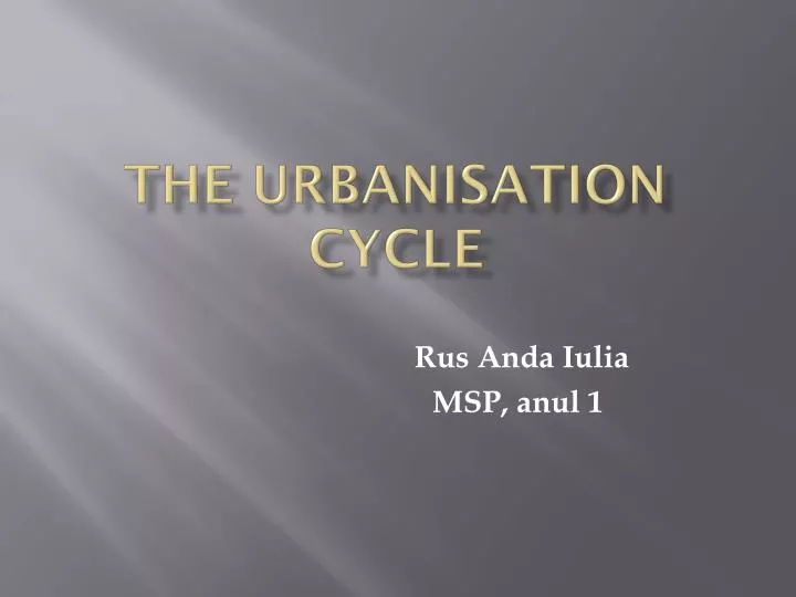the urbanisation cycle