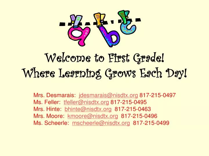 welcome to first grade where learning grows each day