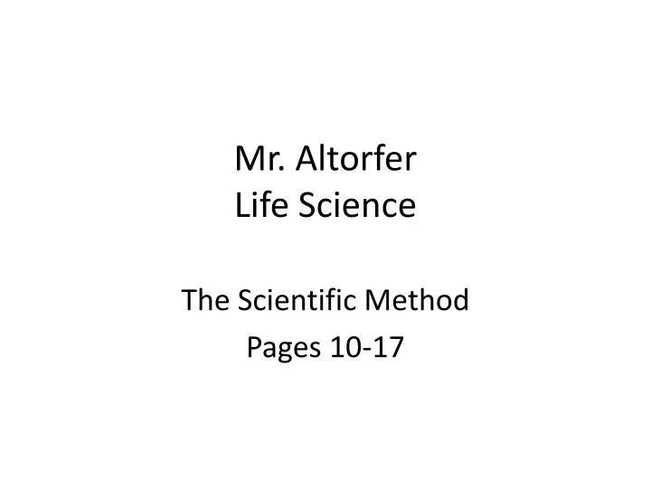 mr altorfer life science