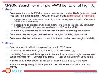 XP935: Search for multiple RWM behavior at high b N