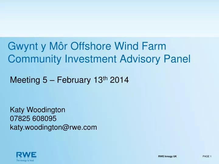 gwynt y m r offshore wind farm community investment advisory panel