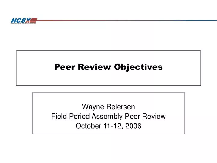peer review objectives