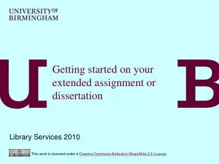 Getting started on your extended assignment or dissertation