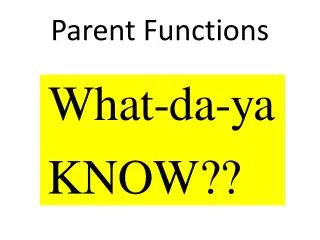 parent functions
