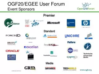 OGF20/EGEE User Forum Event Sponsors