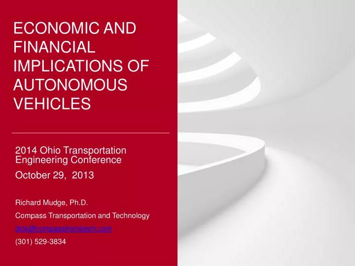 economic and financial implications of autonomous vehicles