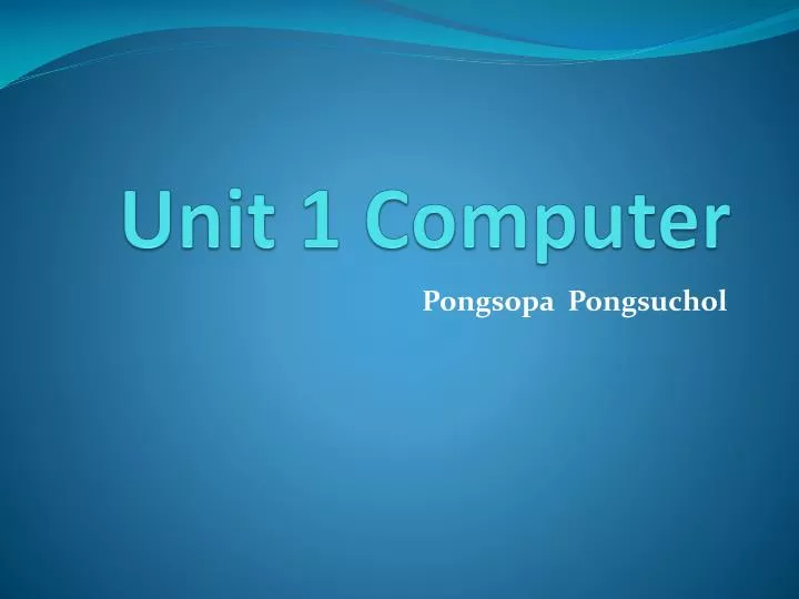 unit 1 computer