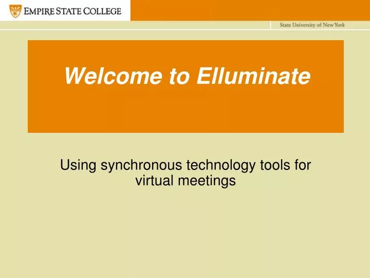 welcome to elluminate