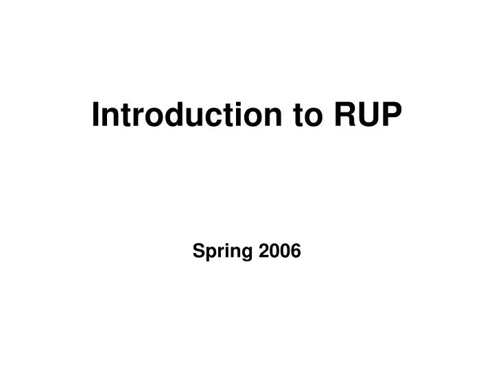 introduction to rup