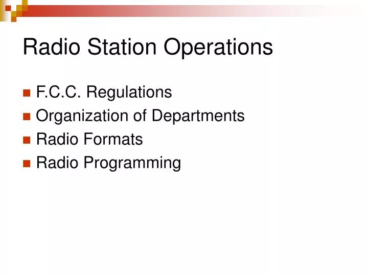 radio station operations