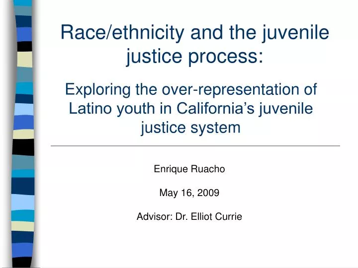 race ethnicity and the juvenile justice process