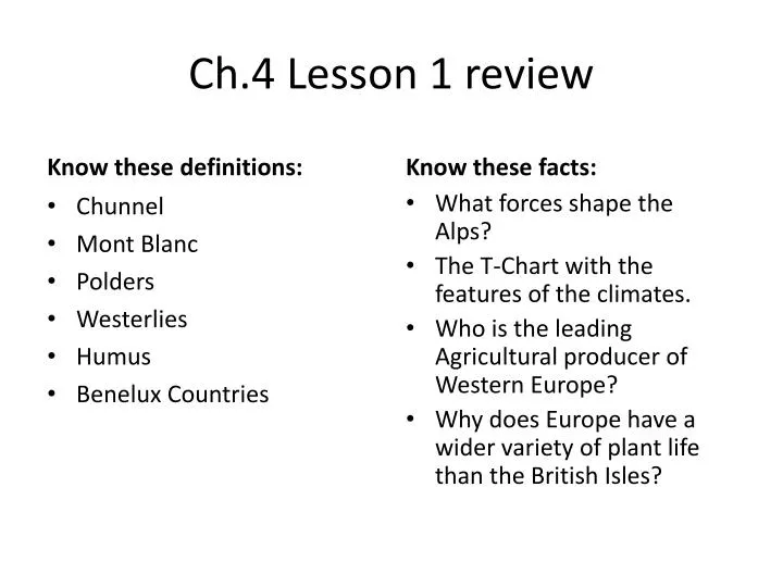 ch 4 lesson 1 review