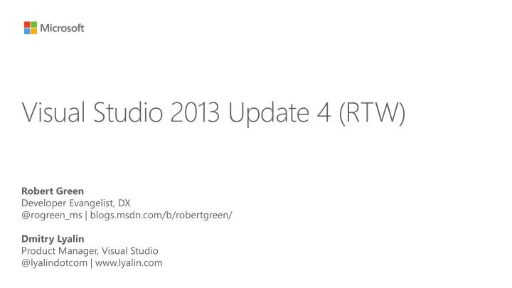 visual studio 2013 update 4 rtw