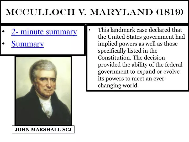 mcculloch v maryland 1819