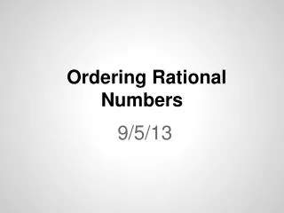 Ordering Rational Numbers