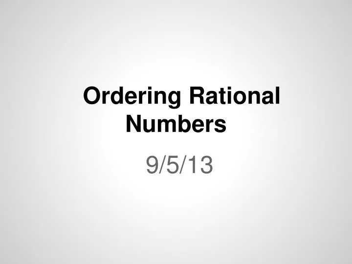 ordering rational numbers