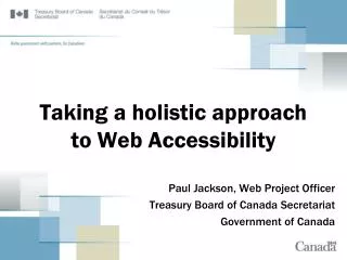 Taking a holistic approach to Web Accessibility