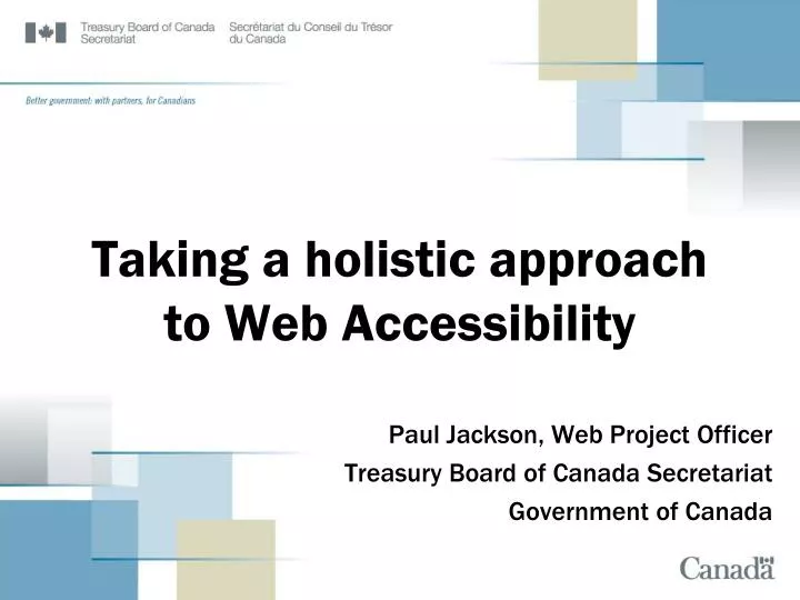 taking a holistic approach to web accessibility
