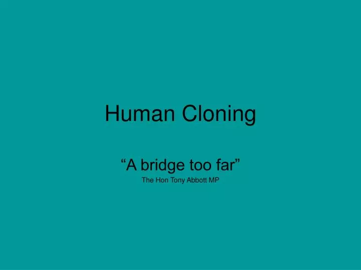 human cloning