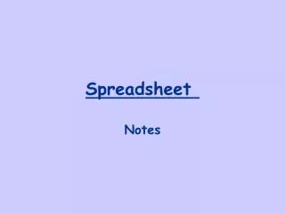 Spreadsheet