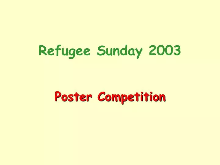 refugee sunday 2003