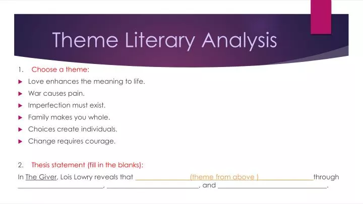theme literary analysis