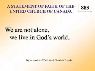 A Statement of Faith of the United Church of Canada