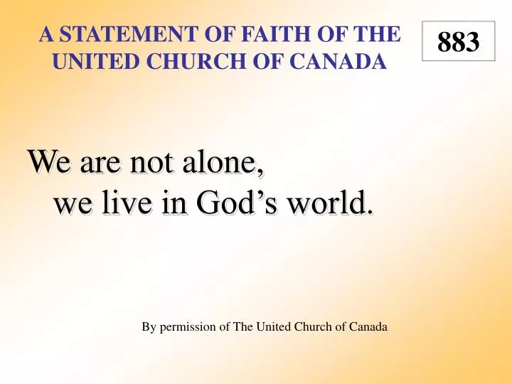 a statement of faith of the united church of canada