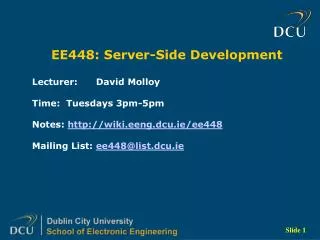 EE448: Server-Side Development