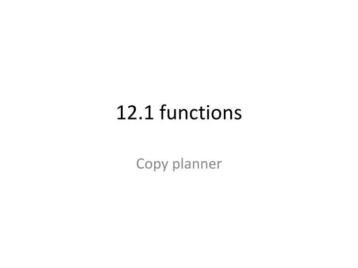 12 1 functions