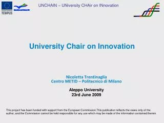 University Chair on Innovation