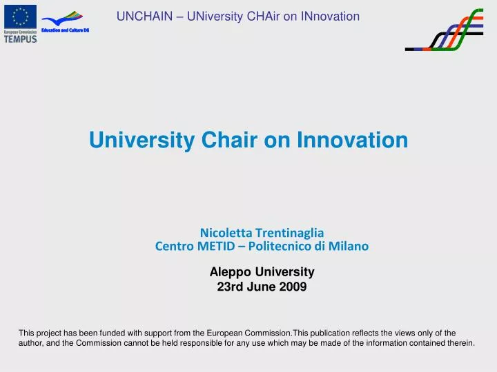 university chair on innovation