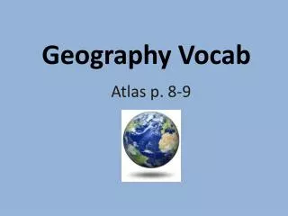 Geography Vocab