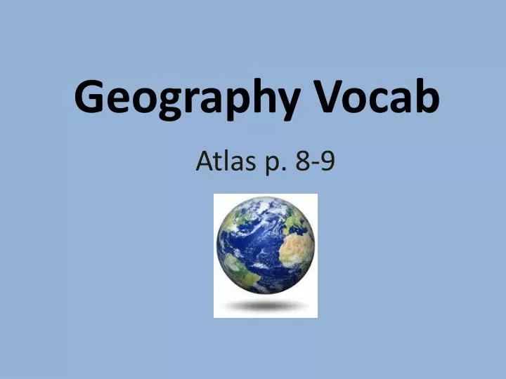 geography vocab