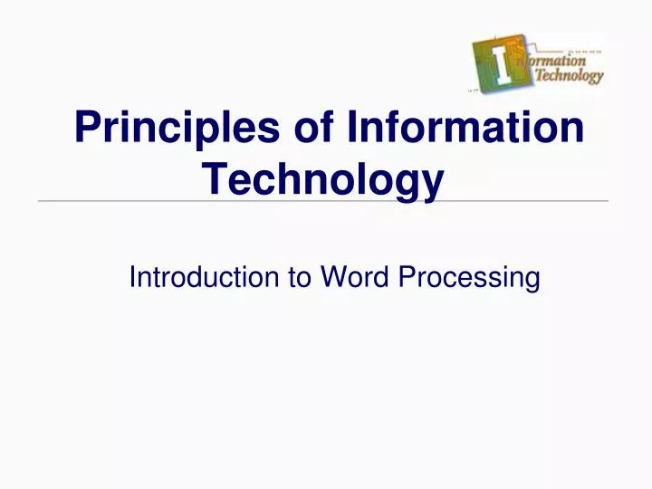 principles of information technology