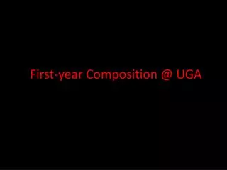 First-year Composition @ UGA
