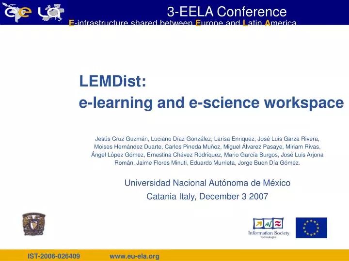 lemdist e learning and e science workspace