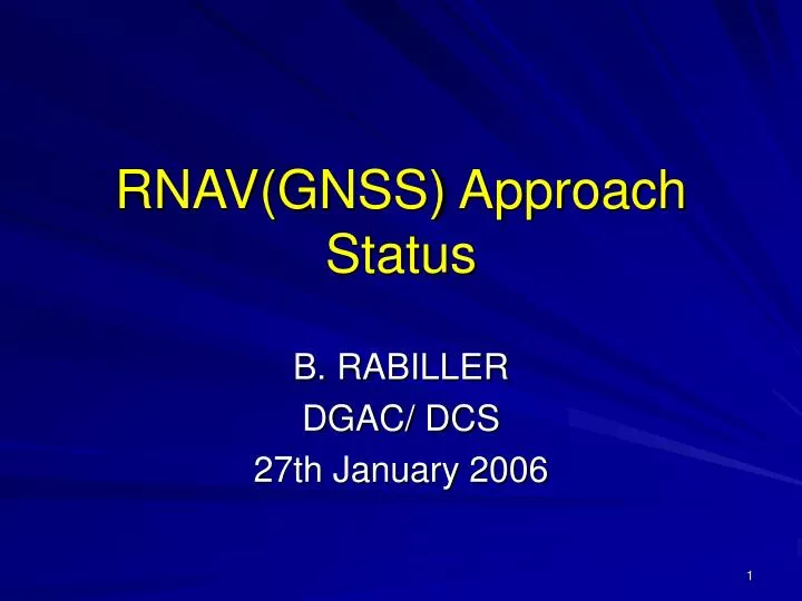 rnav gnss approach status