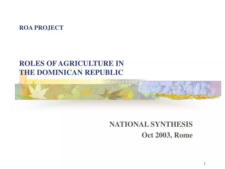 roa project roles of agriculture in the dominican republic