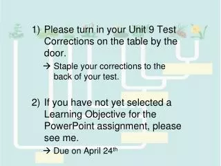 Please turn in your Unit 9 Test Corrections on the table by the door.