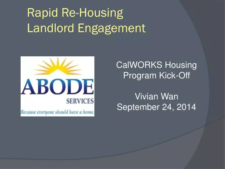 rapid re housing landlord engagement