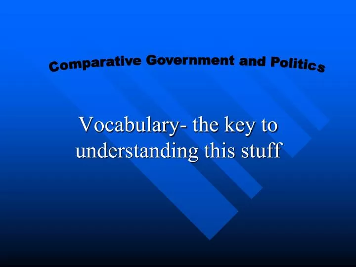 vocabulary the key to understanding this stuff