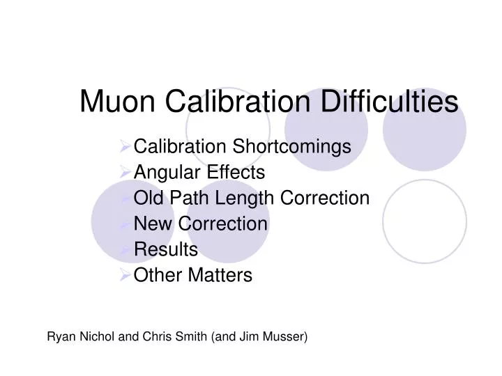 muon calibration difficulties