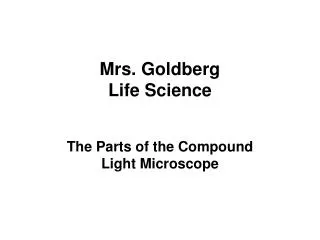 Mrs. Goldberg Life Science