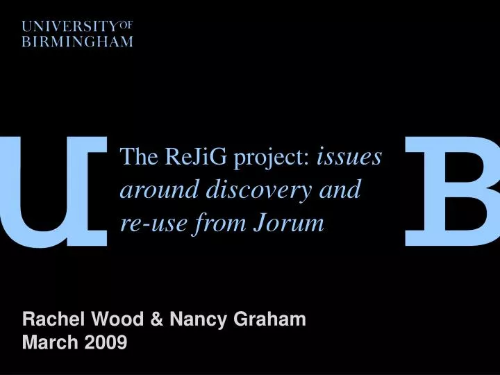 the rejig project issues around discovery and re use from jorum