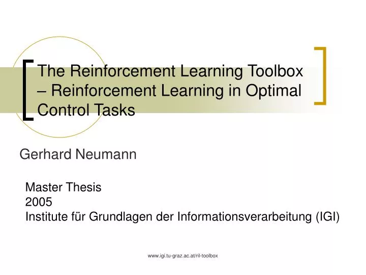 the reinforcement learning toolbox reinforcement learning in optimal control tasks
