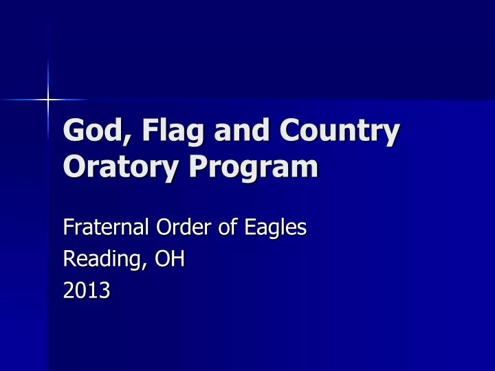 god flag and country oratory program